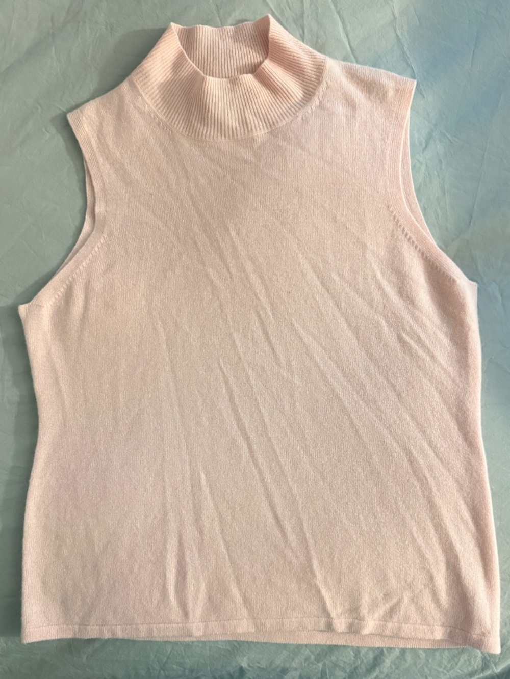 Geneva Pale Pink Sleeveless Mock Neck Top